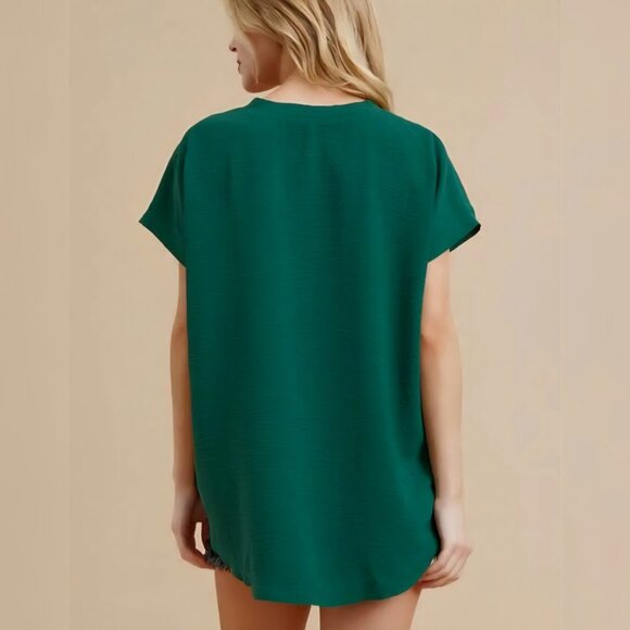 Jodifl - L Forever Famous top In Kelly Green Raw Hem - Picture 2 of 8